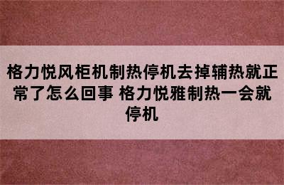 格力悦风柜机制热停机去掉辅热就正常了怎么回事 格力悦雅制热一会就停机